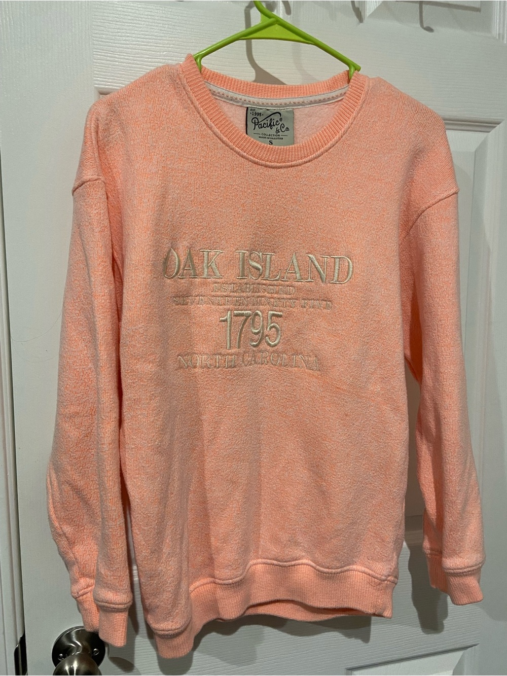 Oak Island 1795 Peach Crewneck Sweater by Pacific & Co.